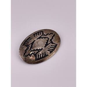 VTG Native American Sterling Silver Handmade Handcrafted Pin Brooch